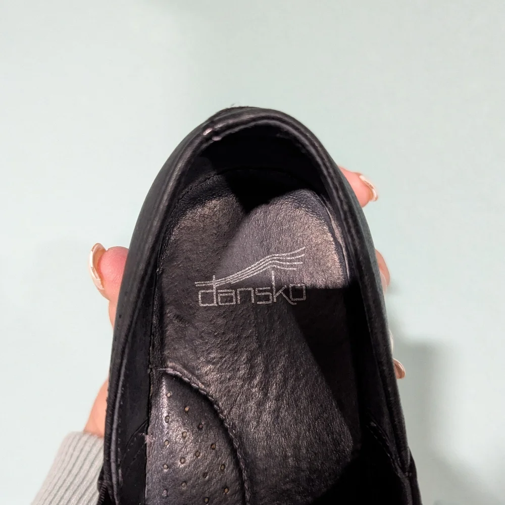 Dansko Black Leather Clogs with Buckle - Picture 5 of 9
